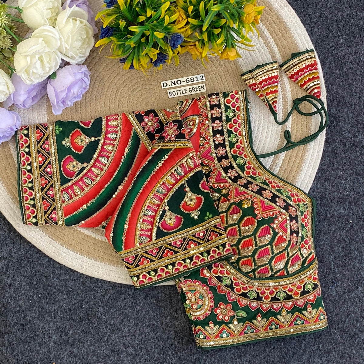 Navratri Sabyasachi Viscose Crepe Blouse - Des- 6812 – Rani – view 6