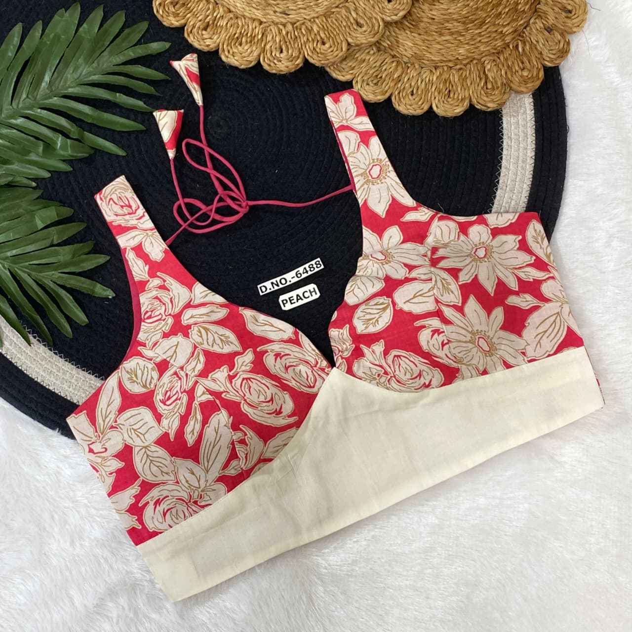 Khadi Cotton Designer Blouse - Des- 6488 – Rama – view 4