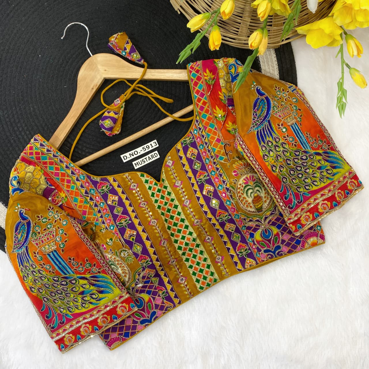 Navratri Viscose Position Print Blouse - Des- 5913 – Popti – view 4