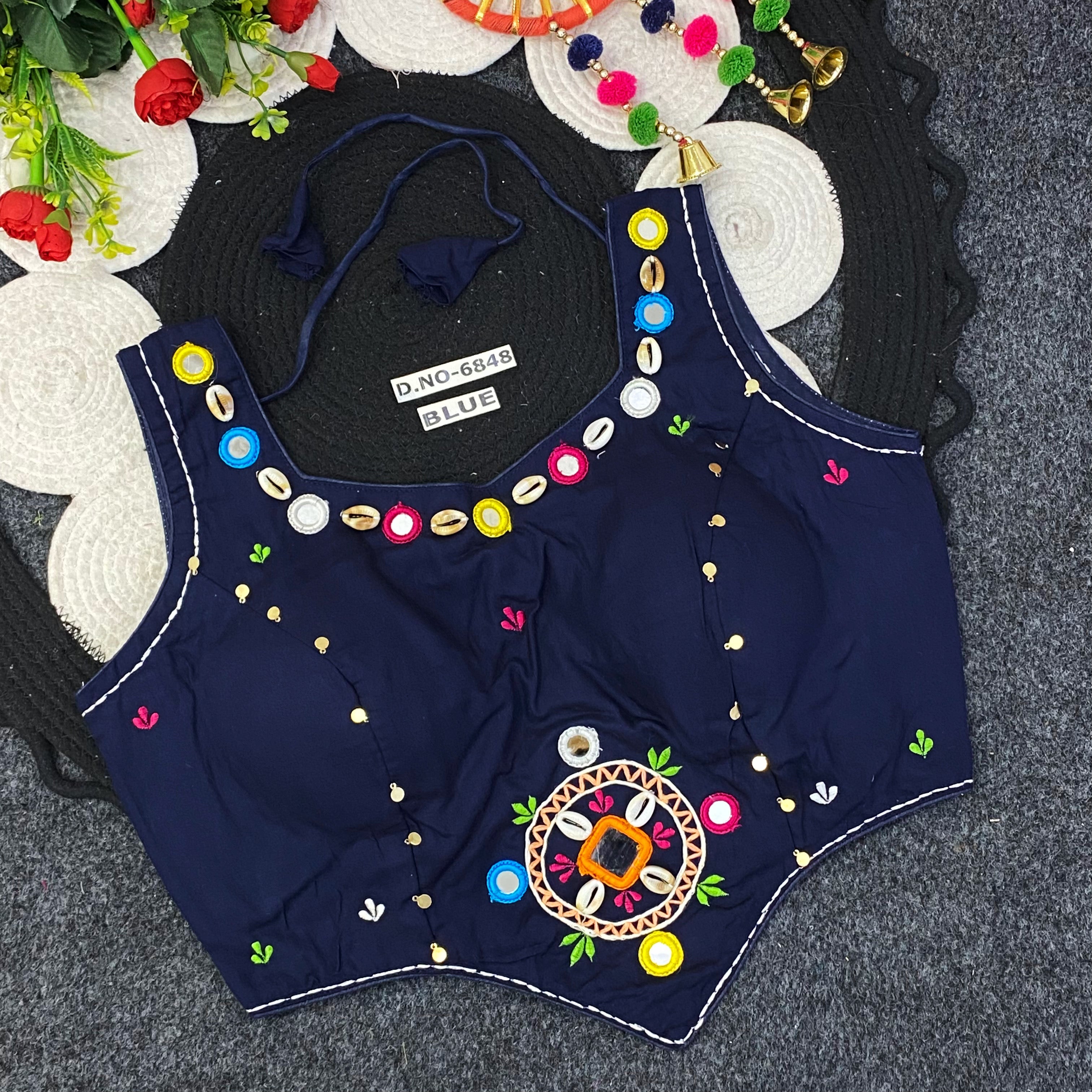 Navratri Designer Blouse - Des- 6848 – Royal Blue – view 12