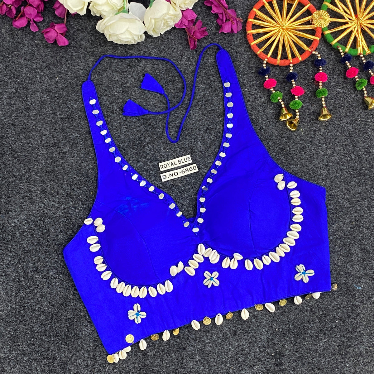 Navratri Stretchable Blouse - BL6860 – White – view 8