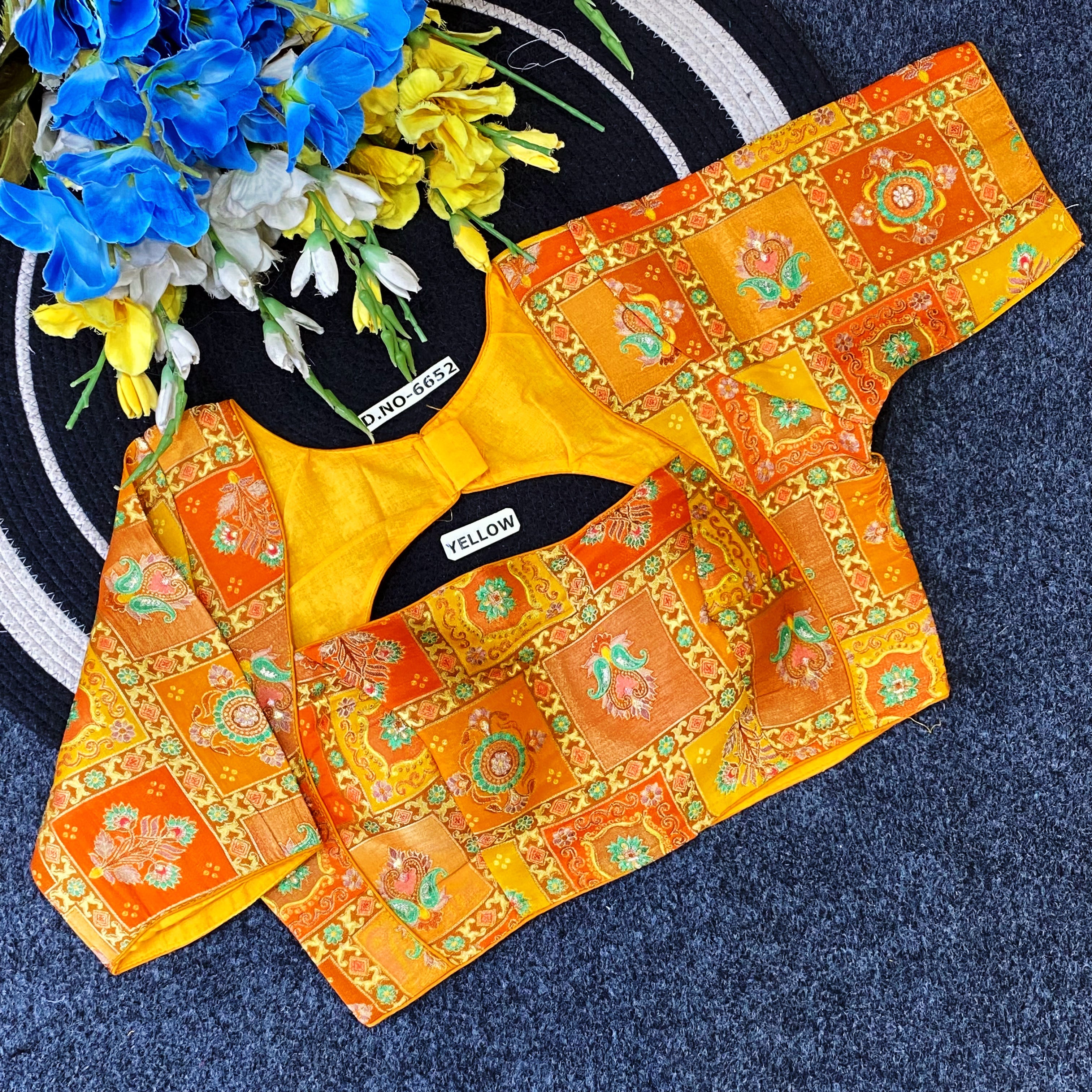 Jacquard Readymade Fancy Blouse - Des- 6652 – Rani – view 3