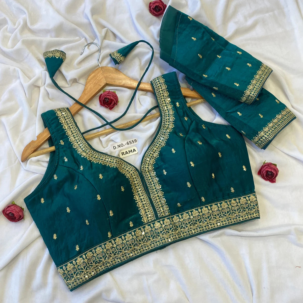 Fendy Silk Embroidered Blouse - Des- 6559 – Wine – view 9