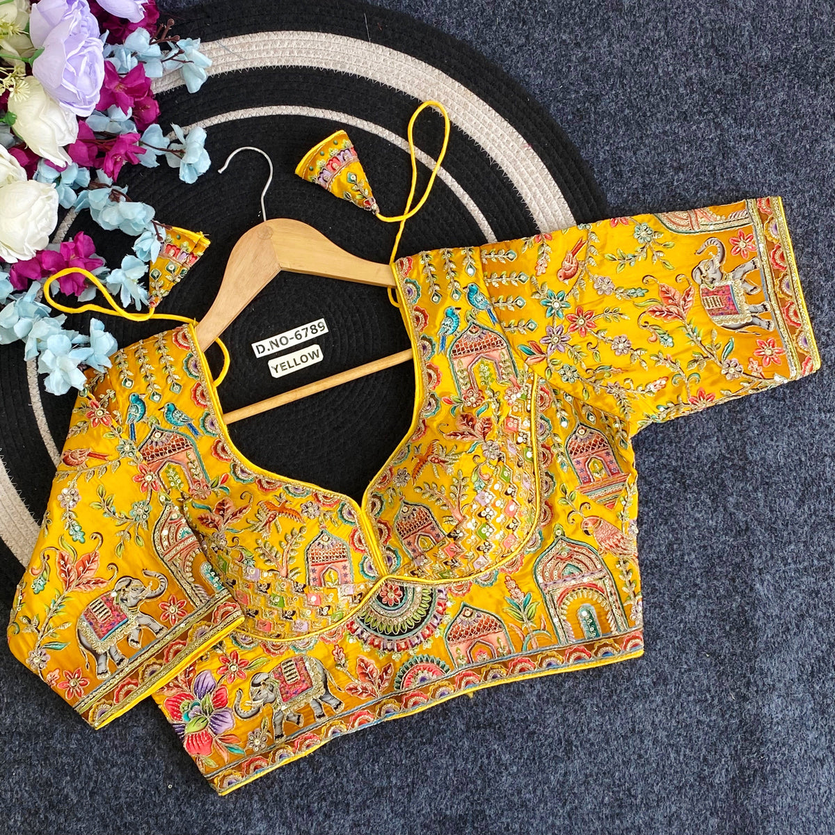 Navratri Viscose Crepe Position Print Blouse - Des- 6789 – Rani – view 8