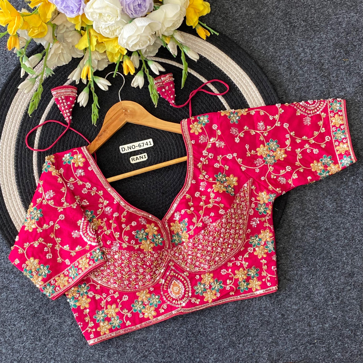 Italian Silk Bridal Blouse - Des- 6741 – Dust Tone – view 12