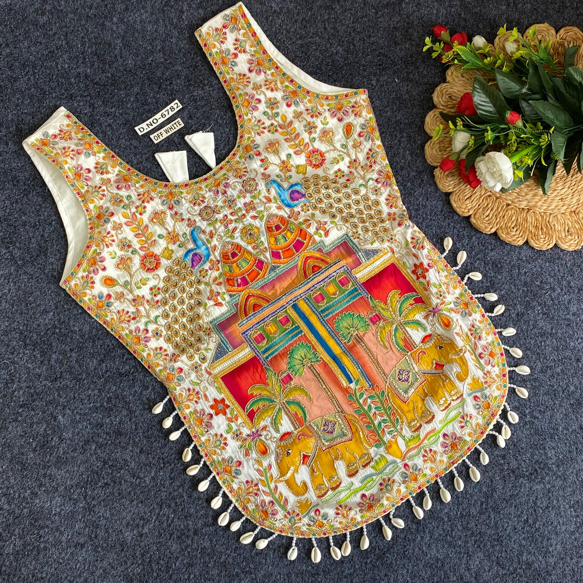 Navratri Kedia Kurti Blouse - Des- 6782 – Red – view 6