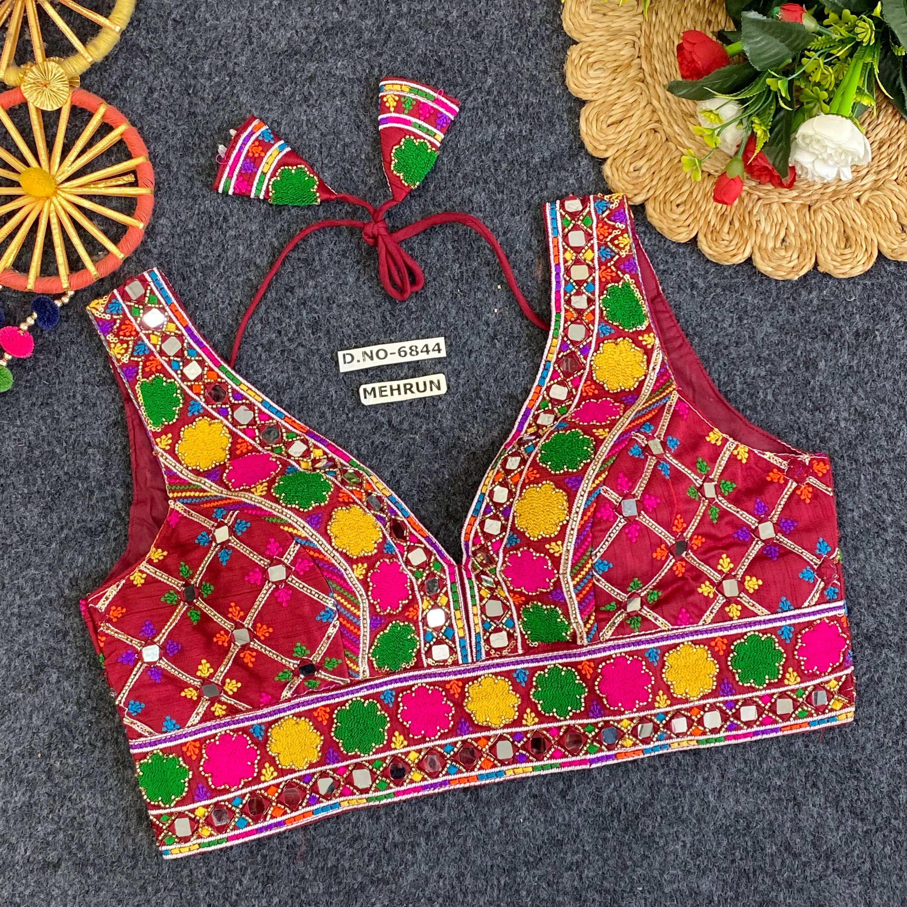 Navratri Special Mirror Handwork Blouse - Des- 6844 – Chiku – view 8