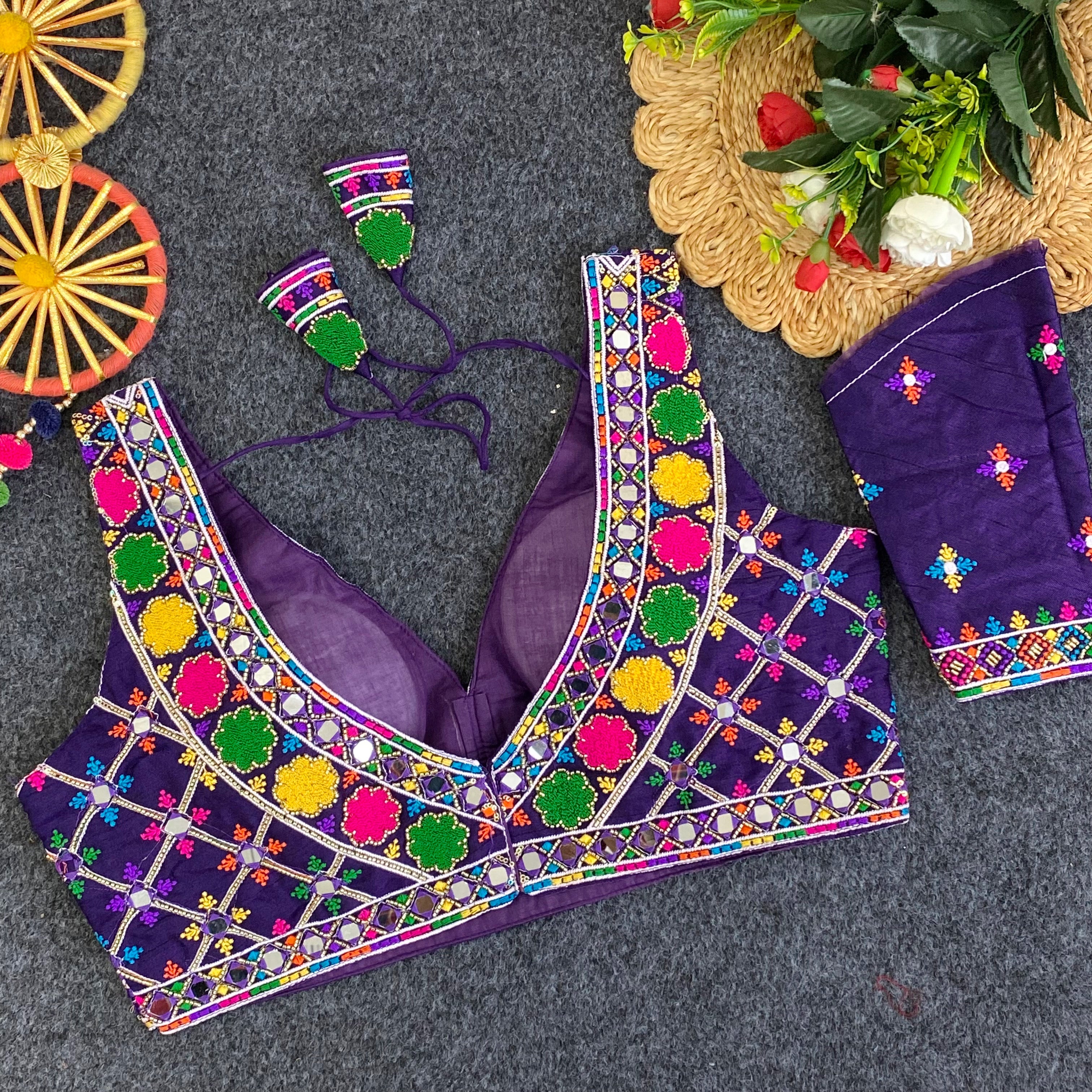 Navratri Special Mirror Handwork Blouse - Des- 6844 – Rani – view 2