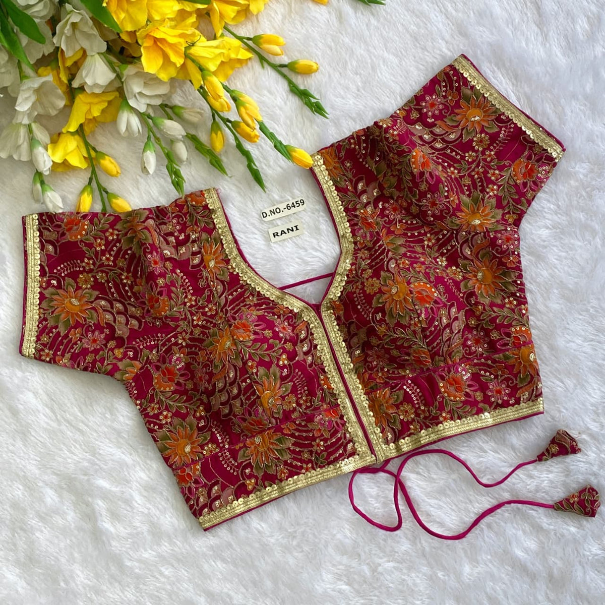 Viscose Crepe Position Print Blouse - Des- 6459 – Botte Green – view 6