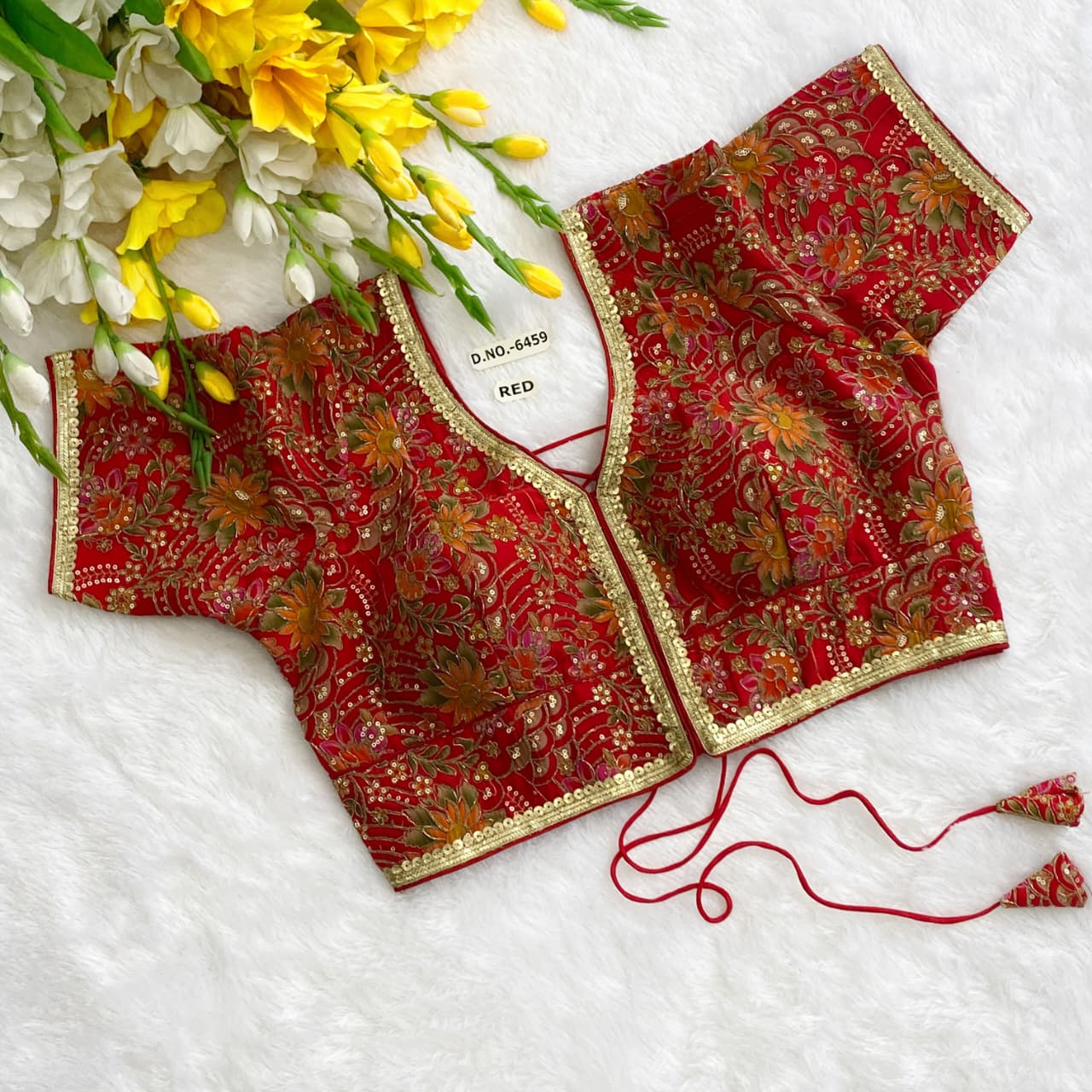 Viscose Crepe Position Print Blouse - Des- 6459 – Mehndi – view 7
