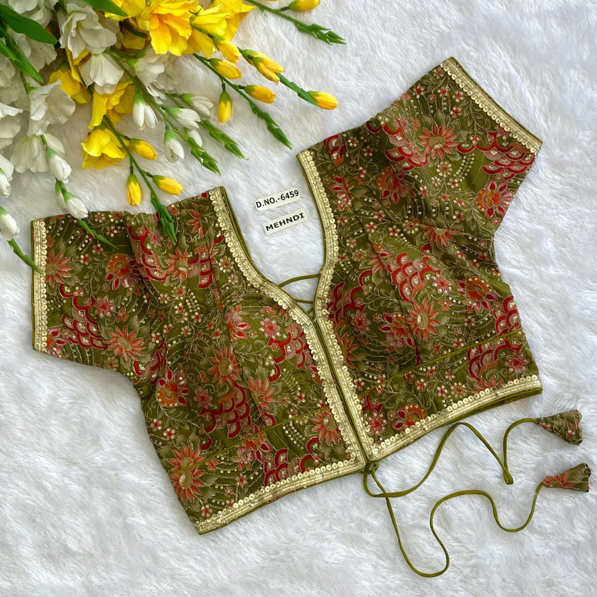 Viscose Crepe Position Print Blouse - Des- 6459 – Yellow – view 9