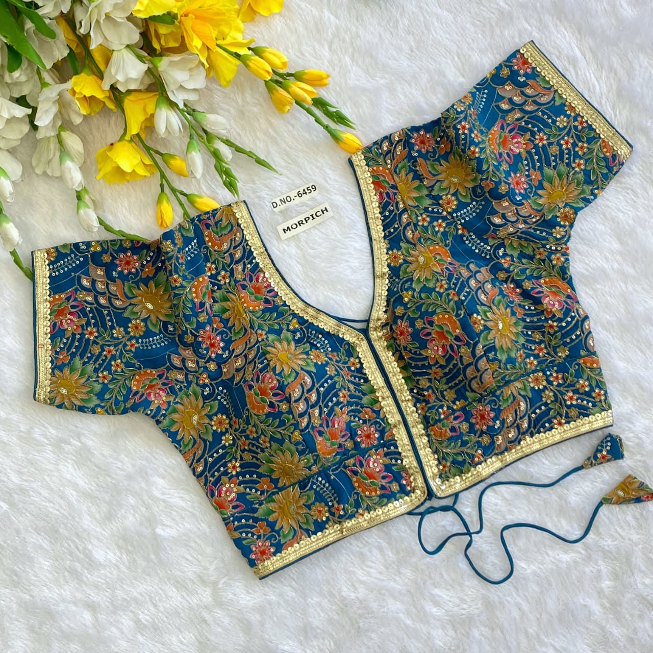 Viscose Crepe Position Print Blouse - Des- 6459 – Yellow – view 1