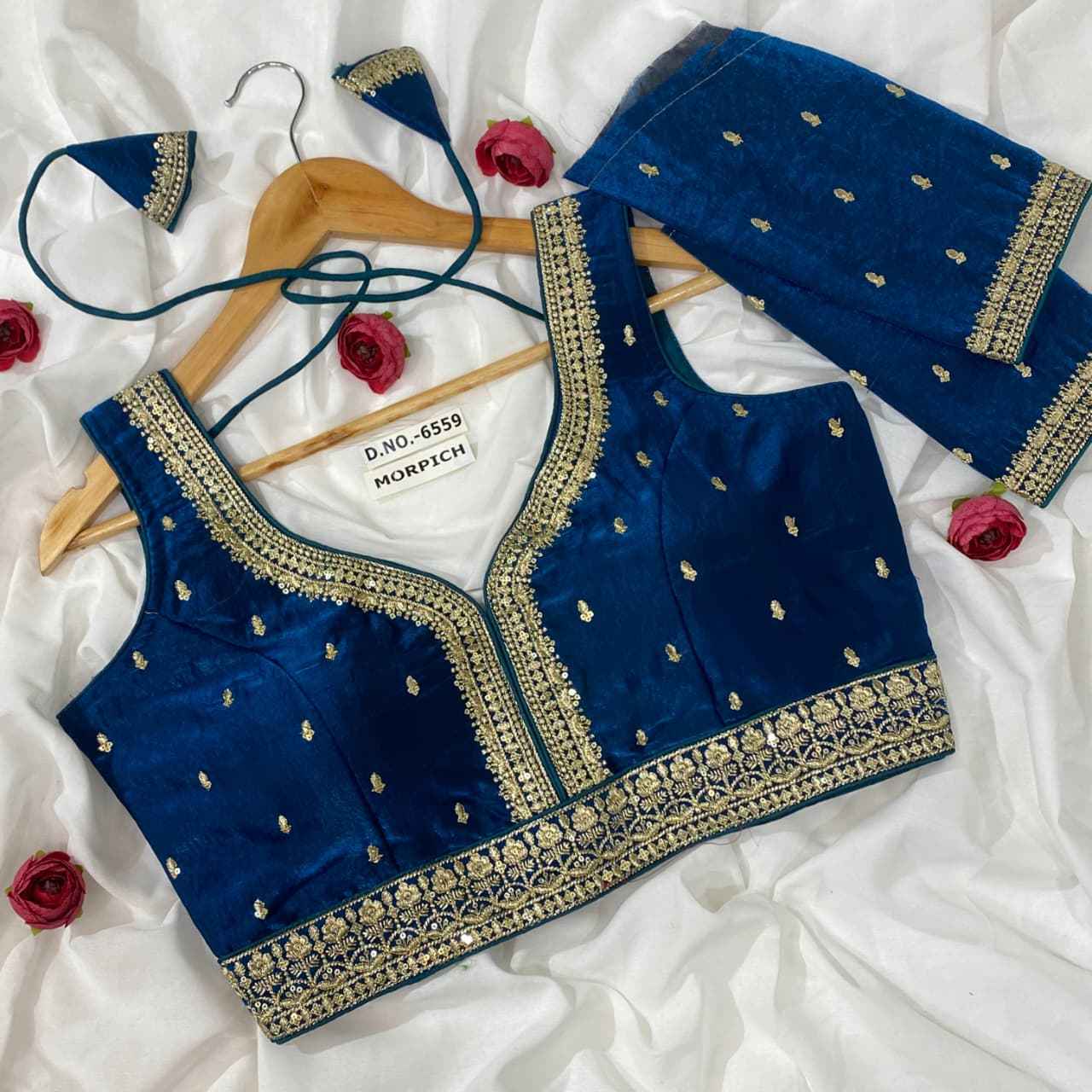 Fendy Silk Embroidered Blouse - Des- 6559 – Rama – view 8