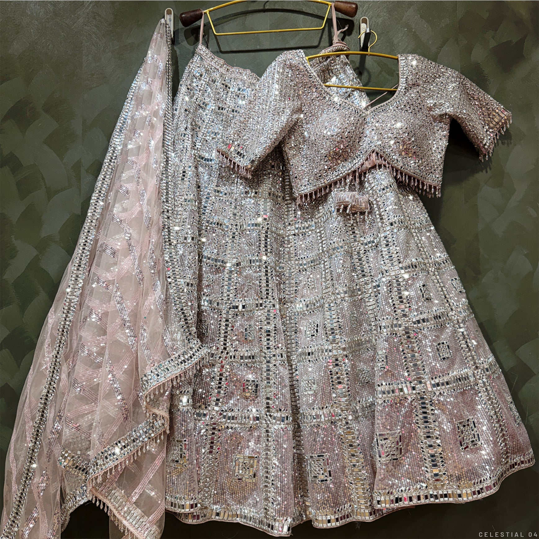 The Udaipur Royal Edit: Peach & Lavender Heritage Lehenga Ensemble IV – Lavender and Peach – view 1