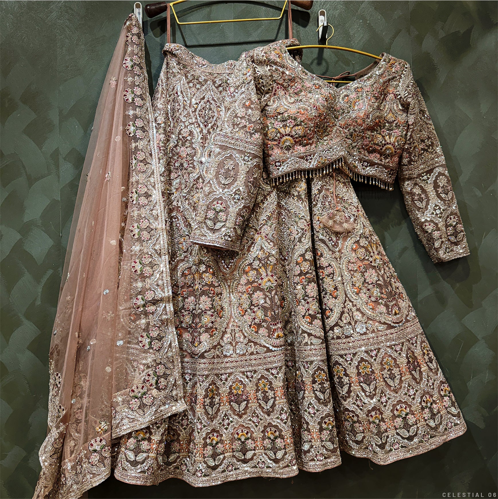 The Parampara Darbar: Gold Heritage Lehenga Ensemble IV – Gold – view 1