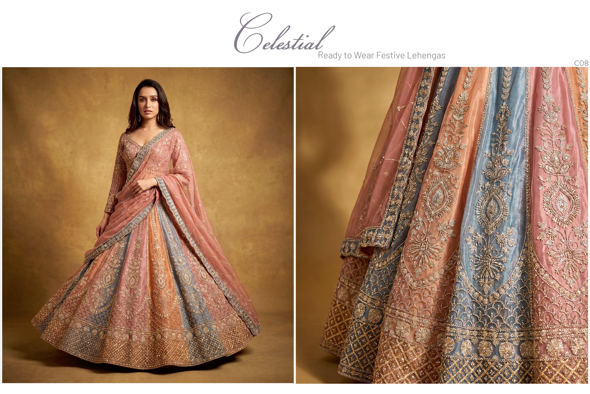 The Mewar Heritage Edit: Heritage Lehenga Ensemble IV – Multi Colour – view 2