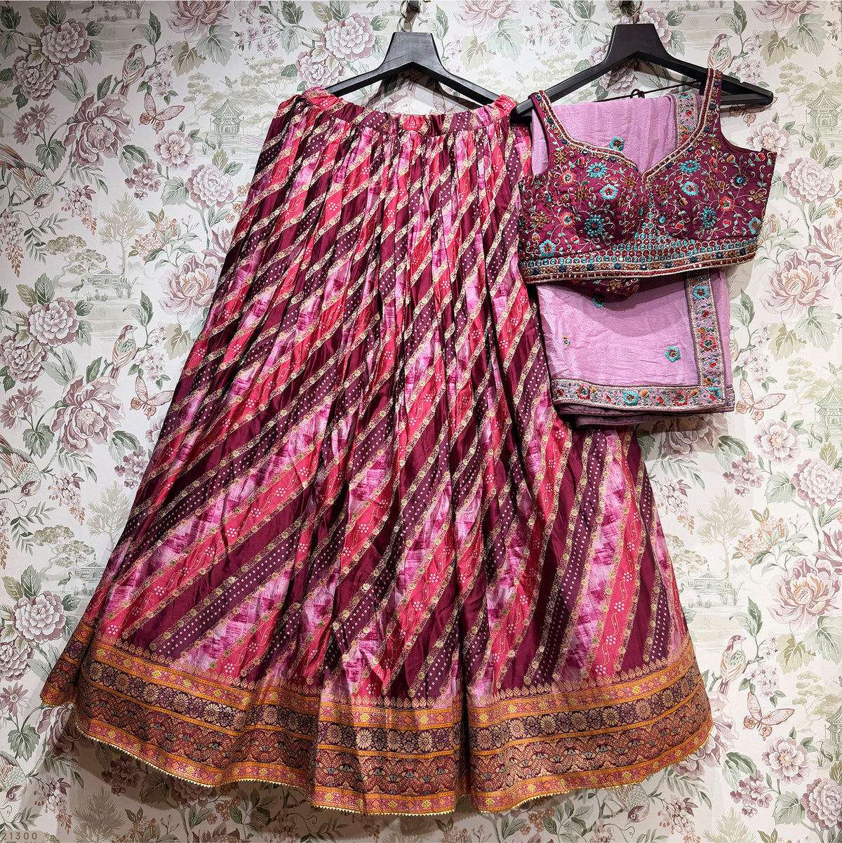 The Kalyani Darbar: Lavender Heritage Lehenga Ensemble II – Lavender – view 1