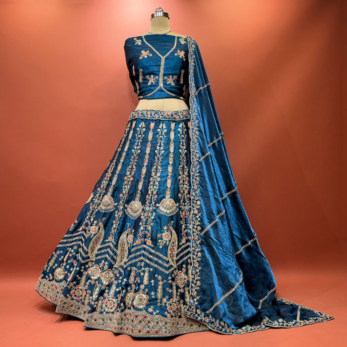 The Aarohi Heirloom: Yellow Heritage Lehenga Ensemble – Yellow – view 2
