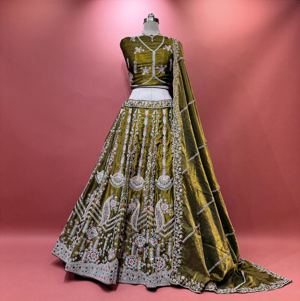 The Aarohi Heirloom: Yellow Heritage Lehenga Ensemble – Yellow – view 3