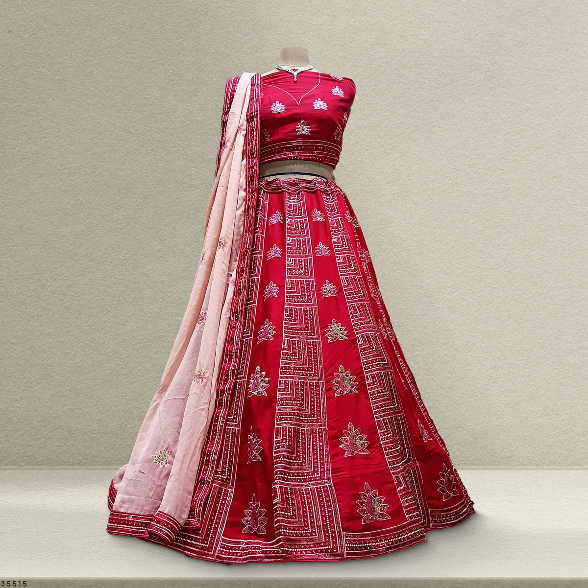 The Kalyani Collection: Blue Georgette Lehenga Ensemble IV – Blue – view 2