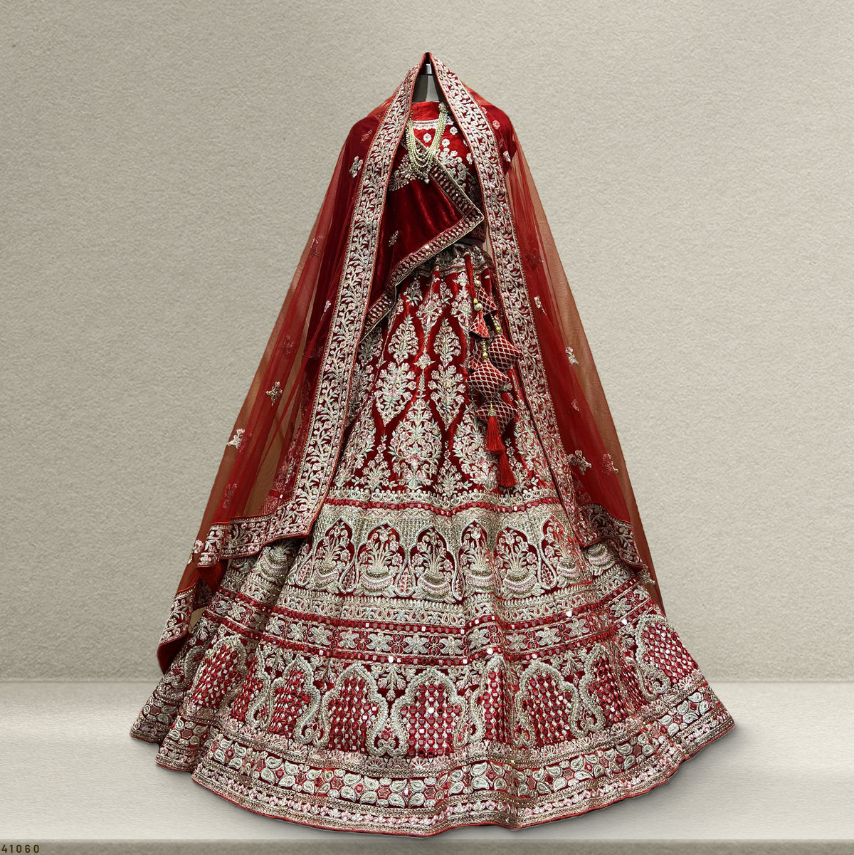 The Udaipur Royal Darbar: Orange Heritage Lehenga Ensemble IV – Orange – view 1