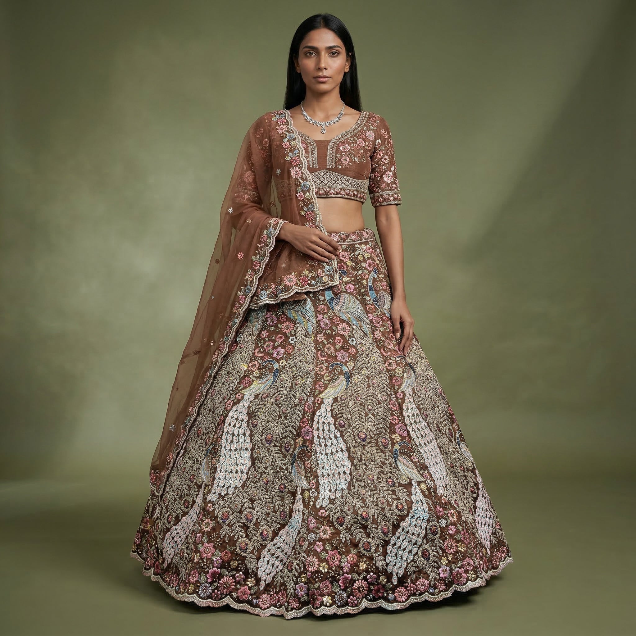 The Parampara Darbar: Heritage Lehenga Ensemble IV – Multi Colour – view 2