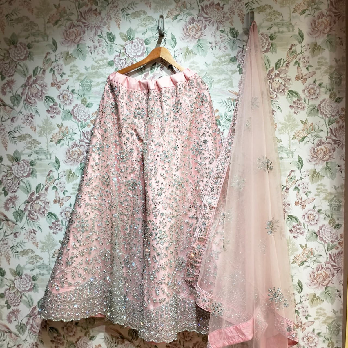 The Amber Fort Edit: Pink Heritage Lehenga Ensemble II – Baby Pink – view 1