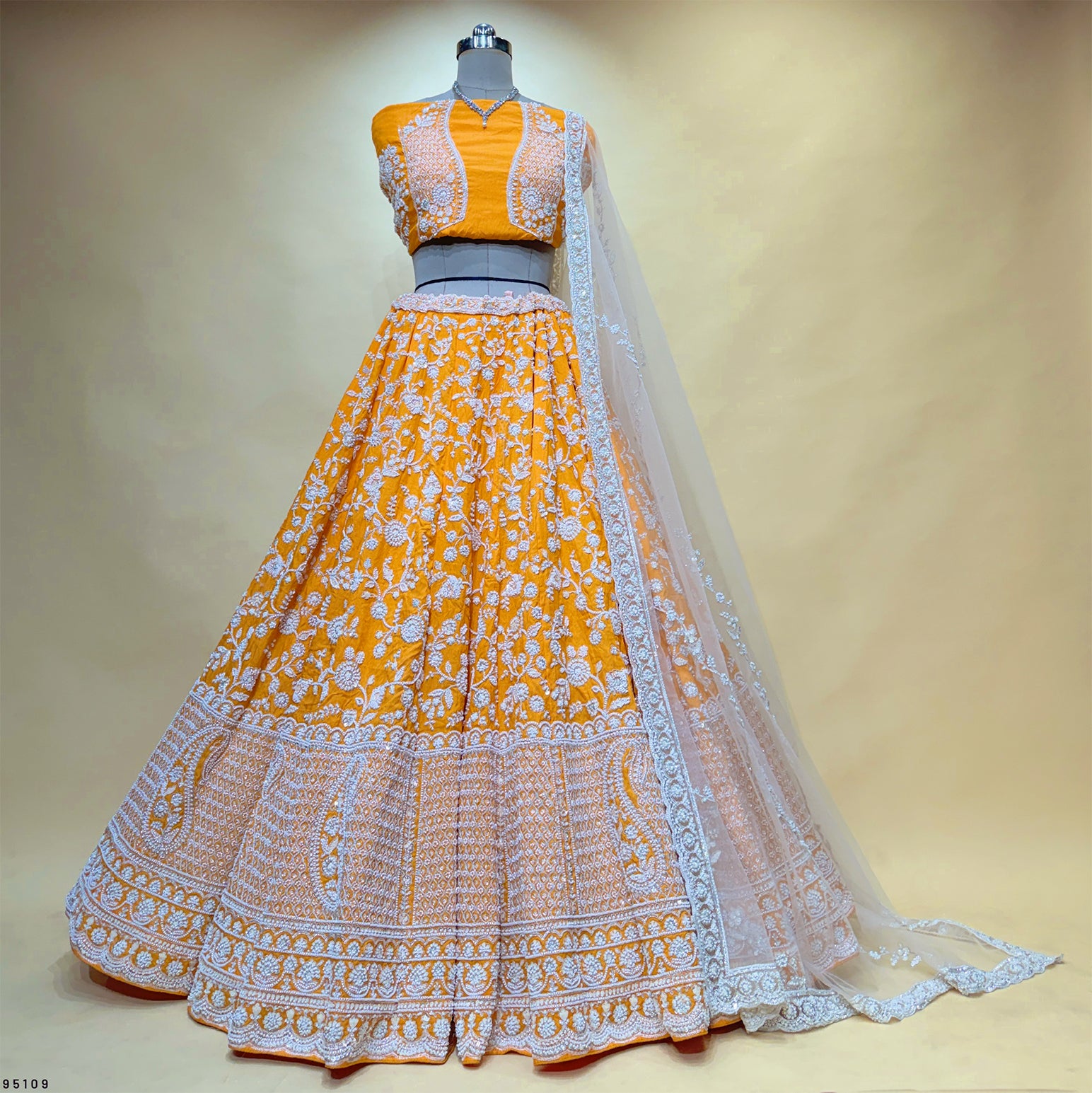The Vivaha Darbar: Blue Silk Lehenga Ensemble II – Blue – view 5