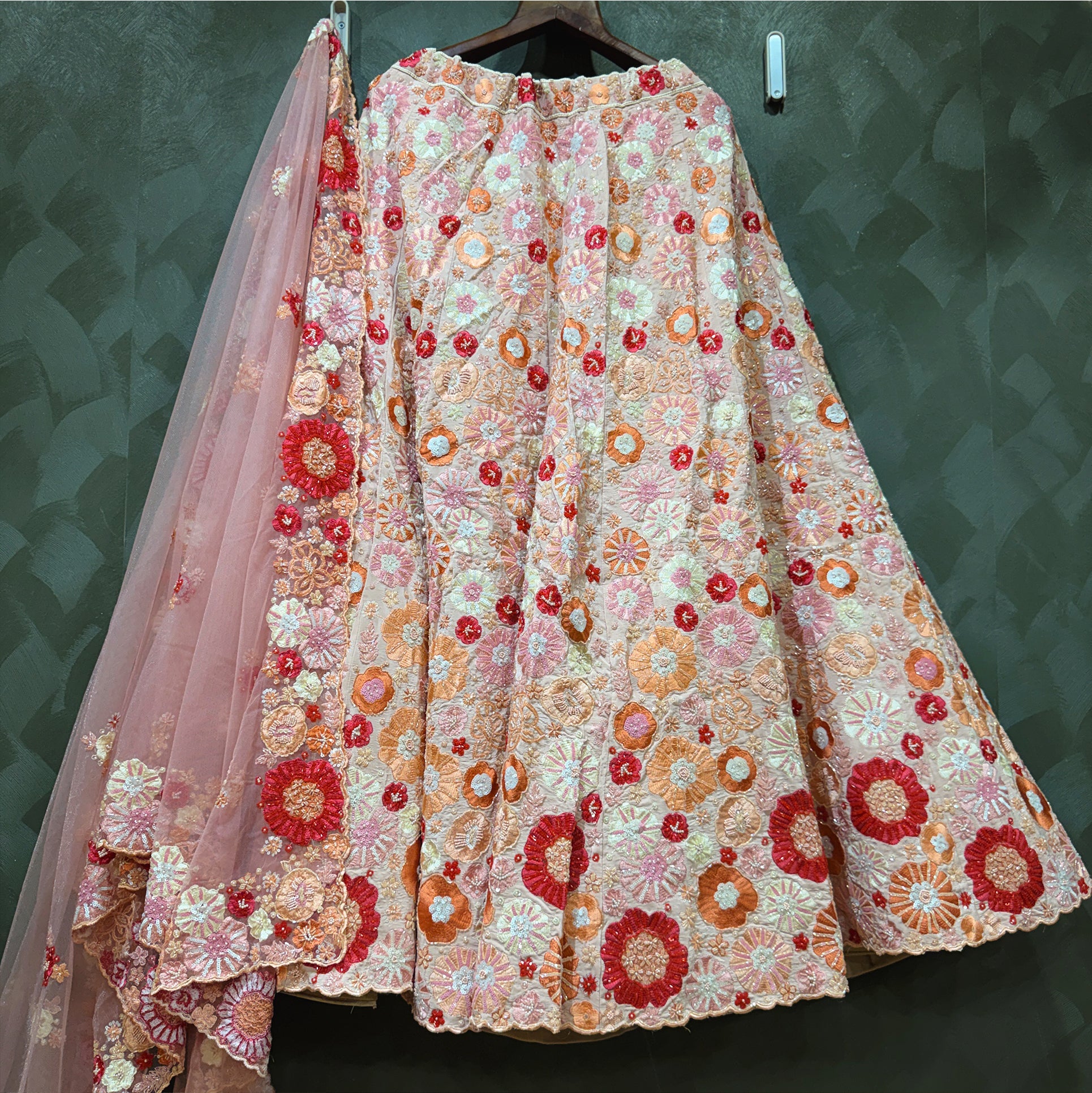 The Marwar Collection Edit: Peach Silk Lehenga Ensemble – Peach – view 1