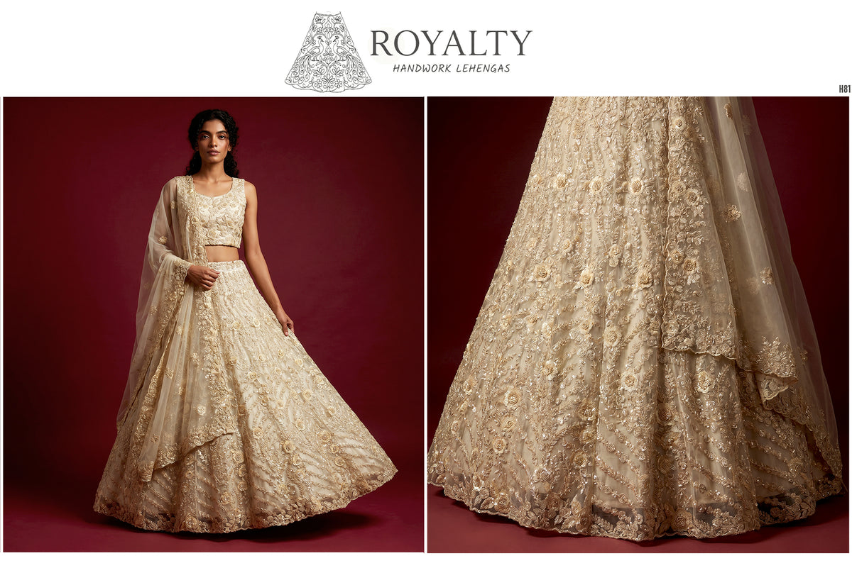 The Banaras Loom Collection: Ivory Heritage Lehenga Ensemble I – Ivory – view 2