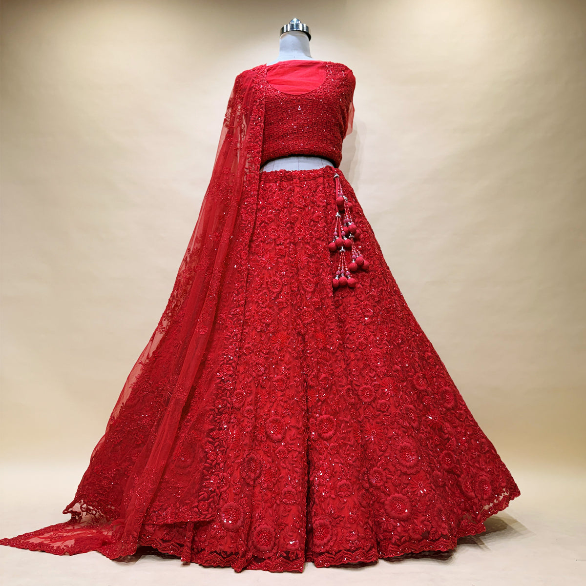 The Marwar Collection Edit: Red Heritage Lehenga Ensemble II – Red – view 1