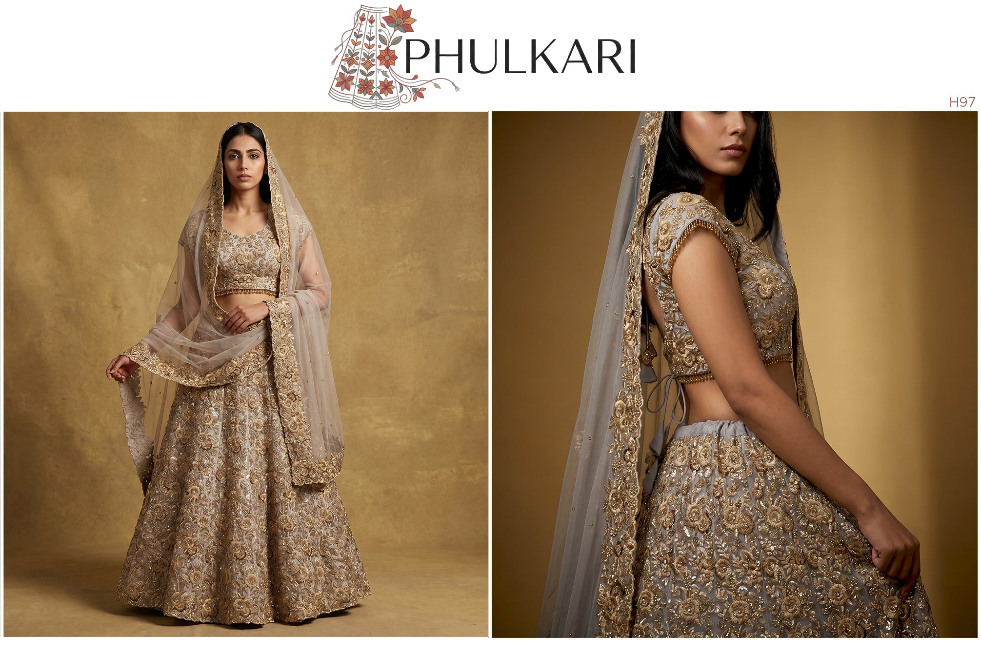 The Aarohi Heirloom: Lavender Net Lehenga Ensemble II – Lavender – view 2