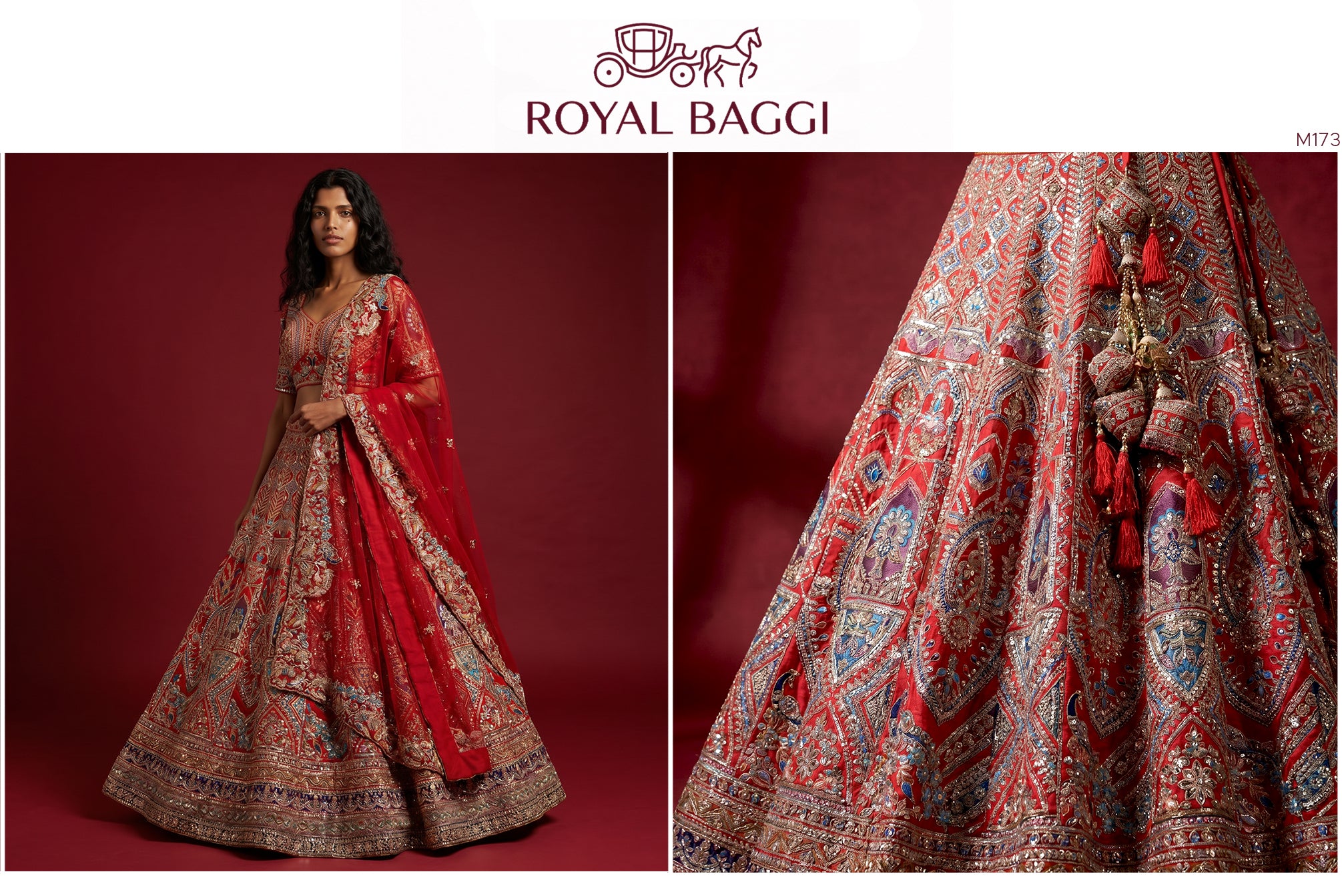 The Kalyani Collection: Pink Silk Lehenga Ensemble III – Pink – view 3