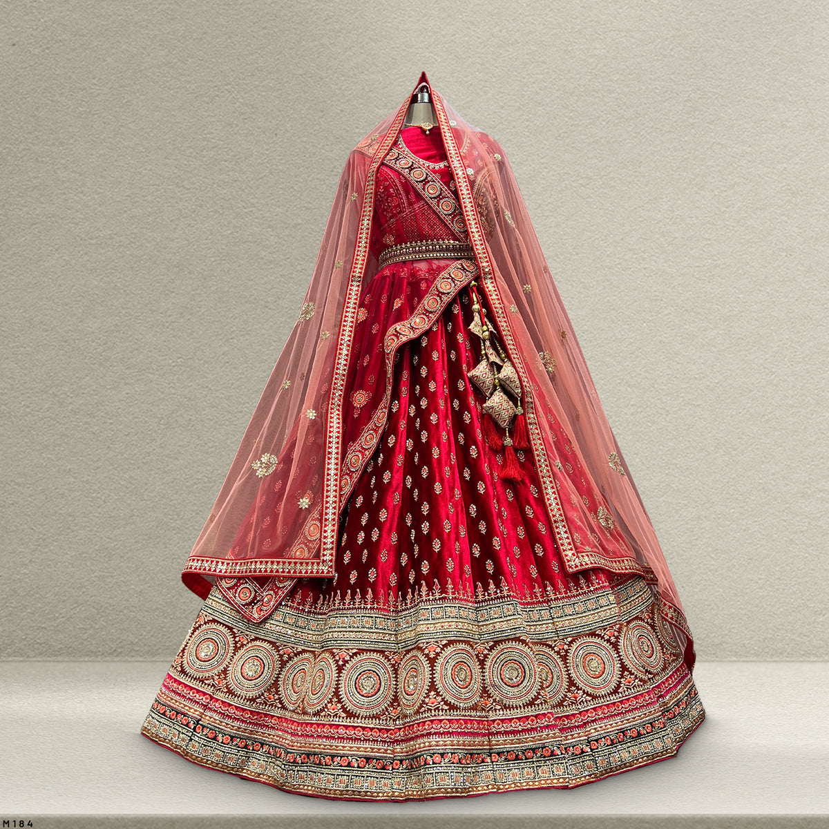 The Kalyani Edit: Maroon Heritage Lehenga Ensemble – Maroon – view 1