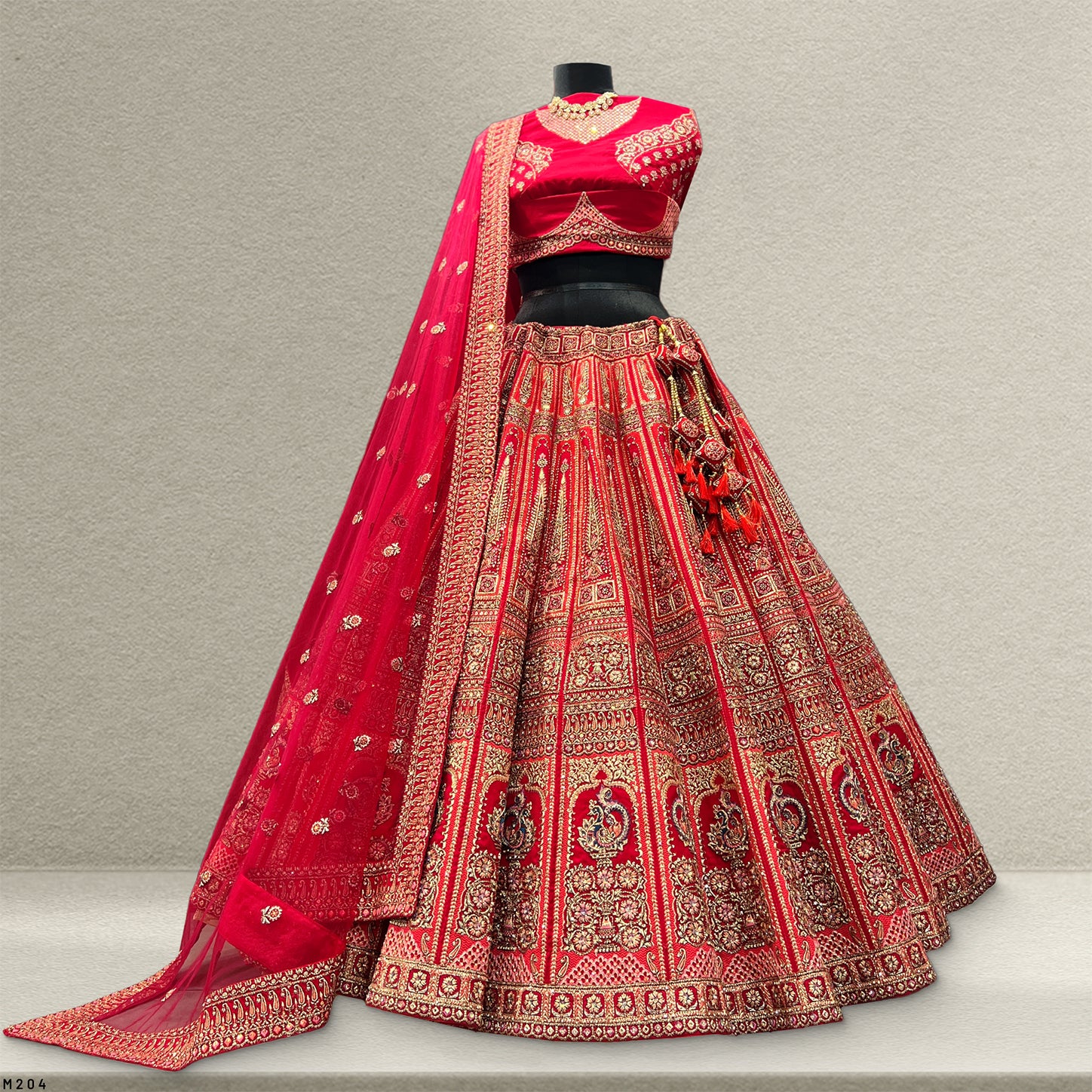 The Mewar Heritage Edit: Red Heritage Lehenga Ensemble II – Red – view 2