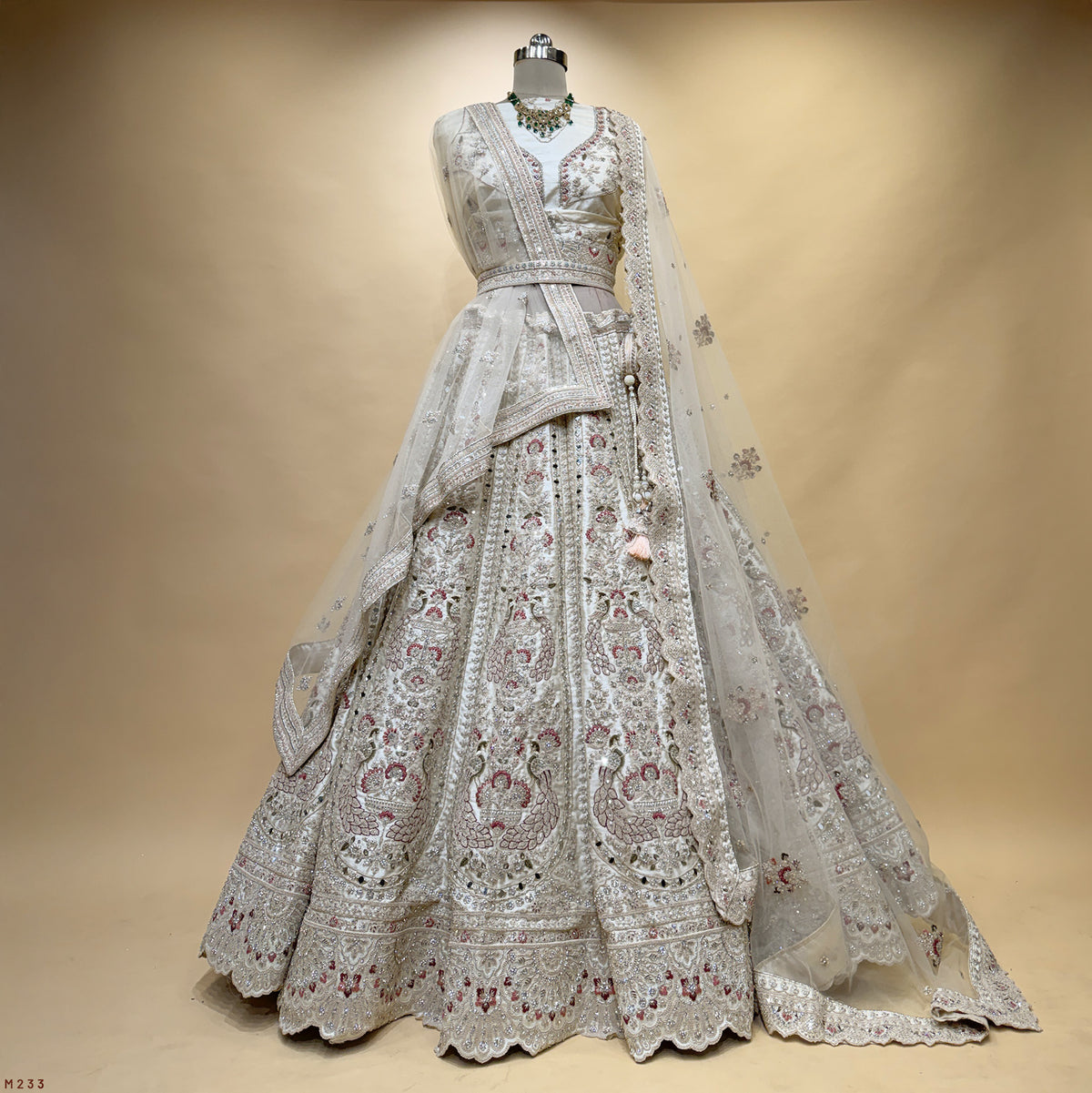 The Utsav Darbar: Ivory Heritage Lehenga Ensemble – Ivory – view 1