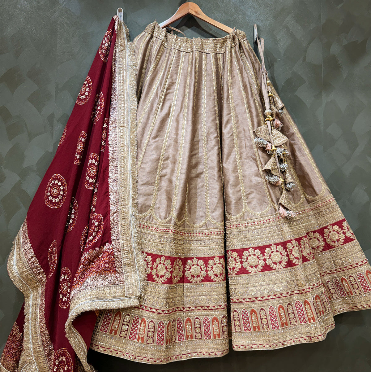 The Saubhagya Edit: Gold Heritage Lehenga Ensemble – Gold – view 1
