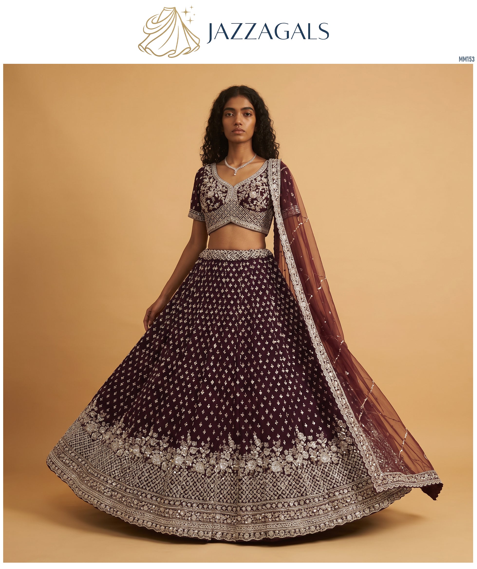 The Utsav Collection: Green Georgette Lehenga Ensemble IV – Green – view 4