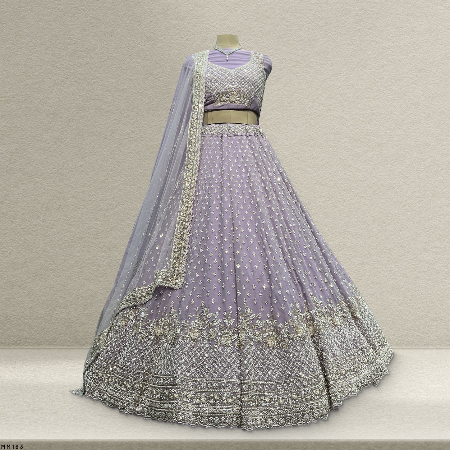 The Banaras Loom Heirloom: Blue Heritage Lehenga Ensemble – Blue – view 2