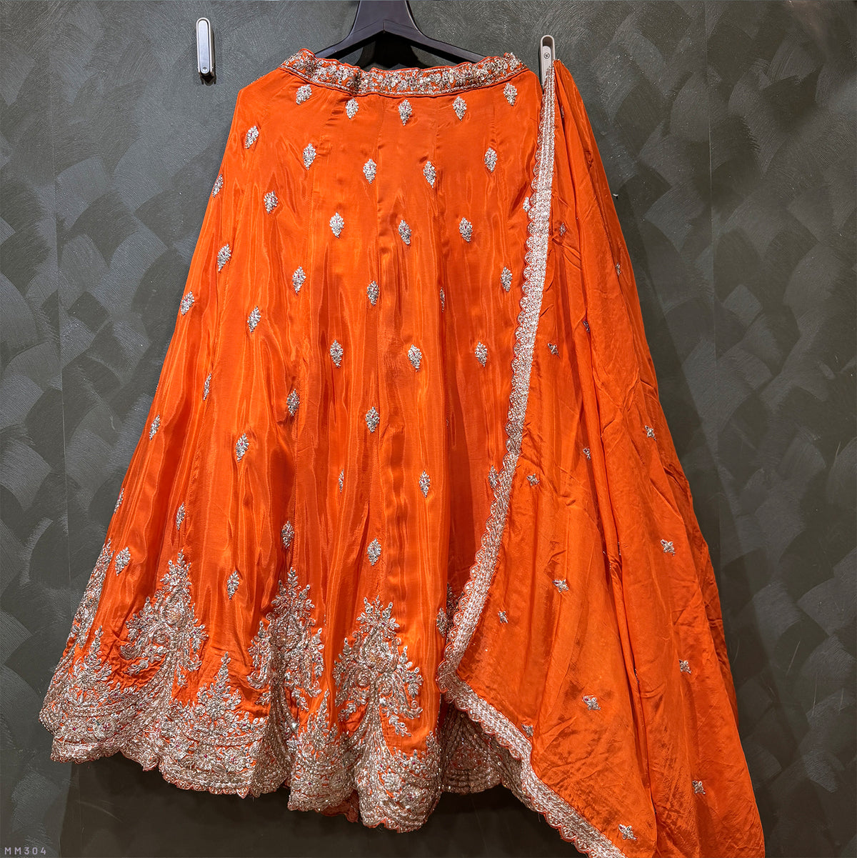 The Jharokha Heirloom: Orange Heritage Lehenga Ensemble I – Orange – view 1