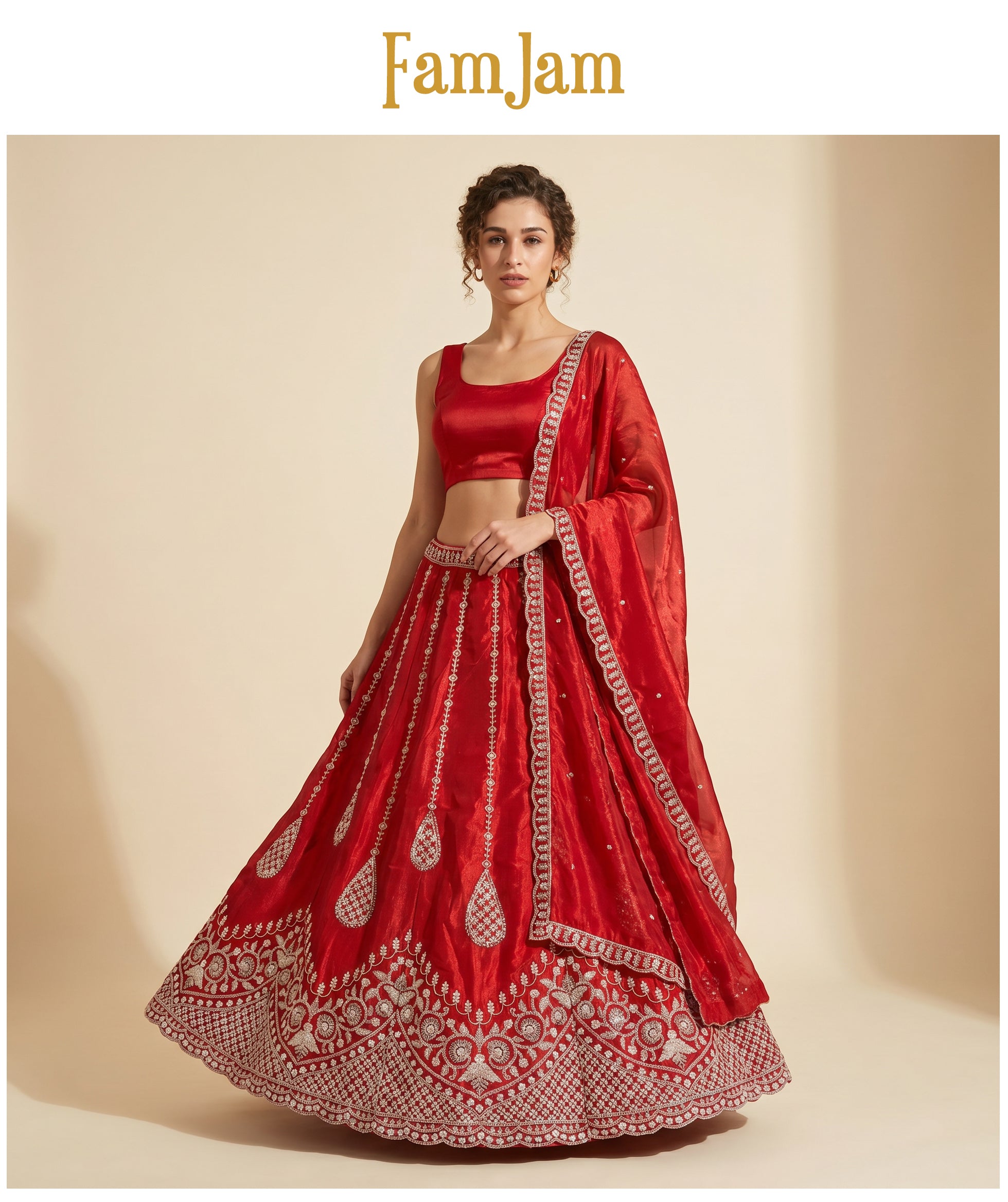 The Marwar Collection Edit: Red Heritage Lehenga Ensemble III – Red – view 2