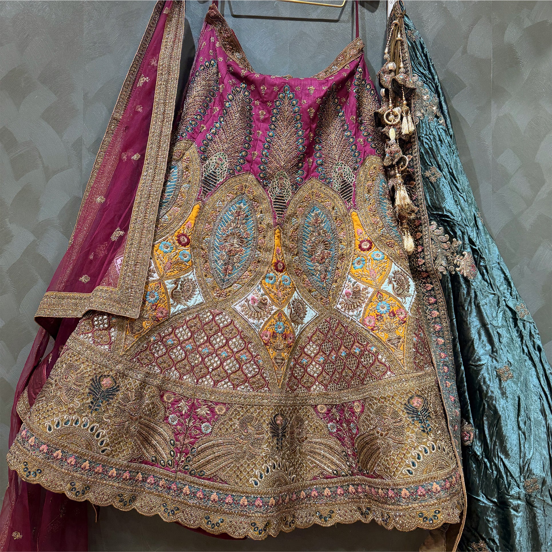 The Jaipur Palace Darbar: Heritage Lehenga Ensemble – Multi Colour – view 1