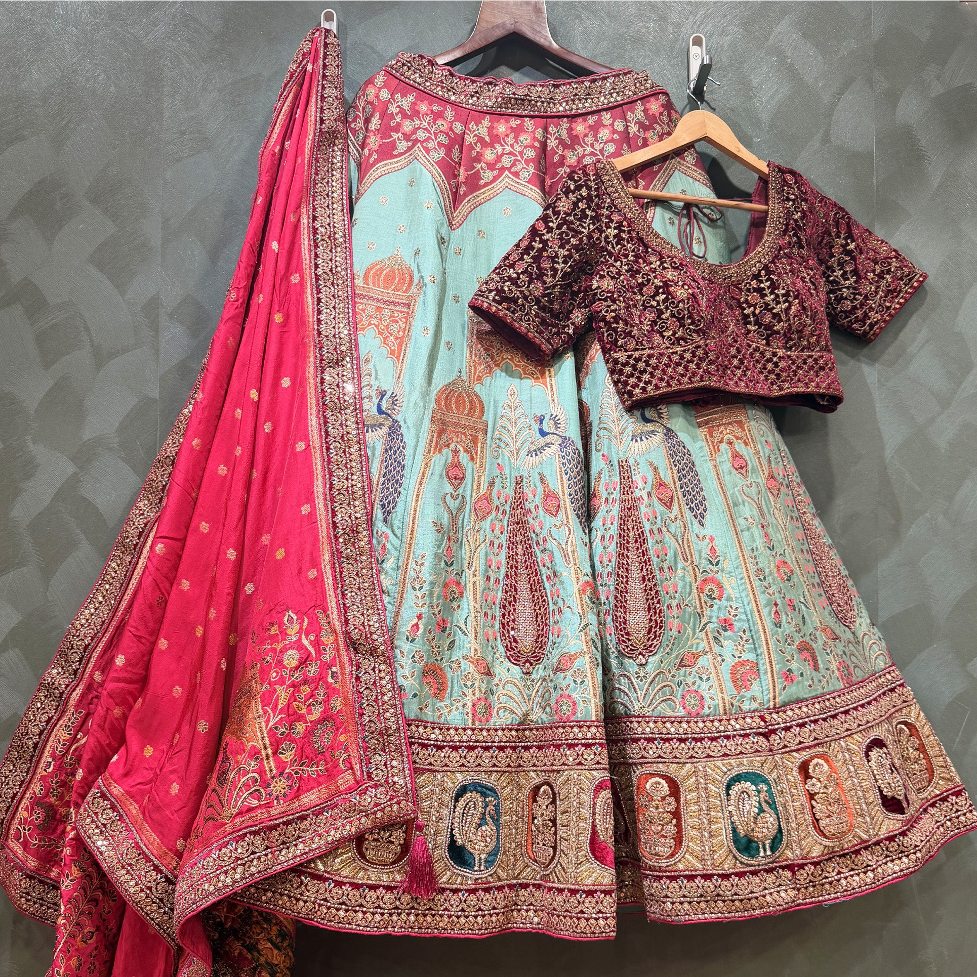 The Ananda Edit: Heritage Lehenga Ensemble IV – Multi Colour – view 1