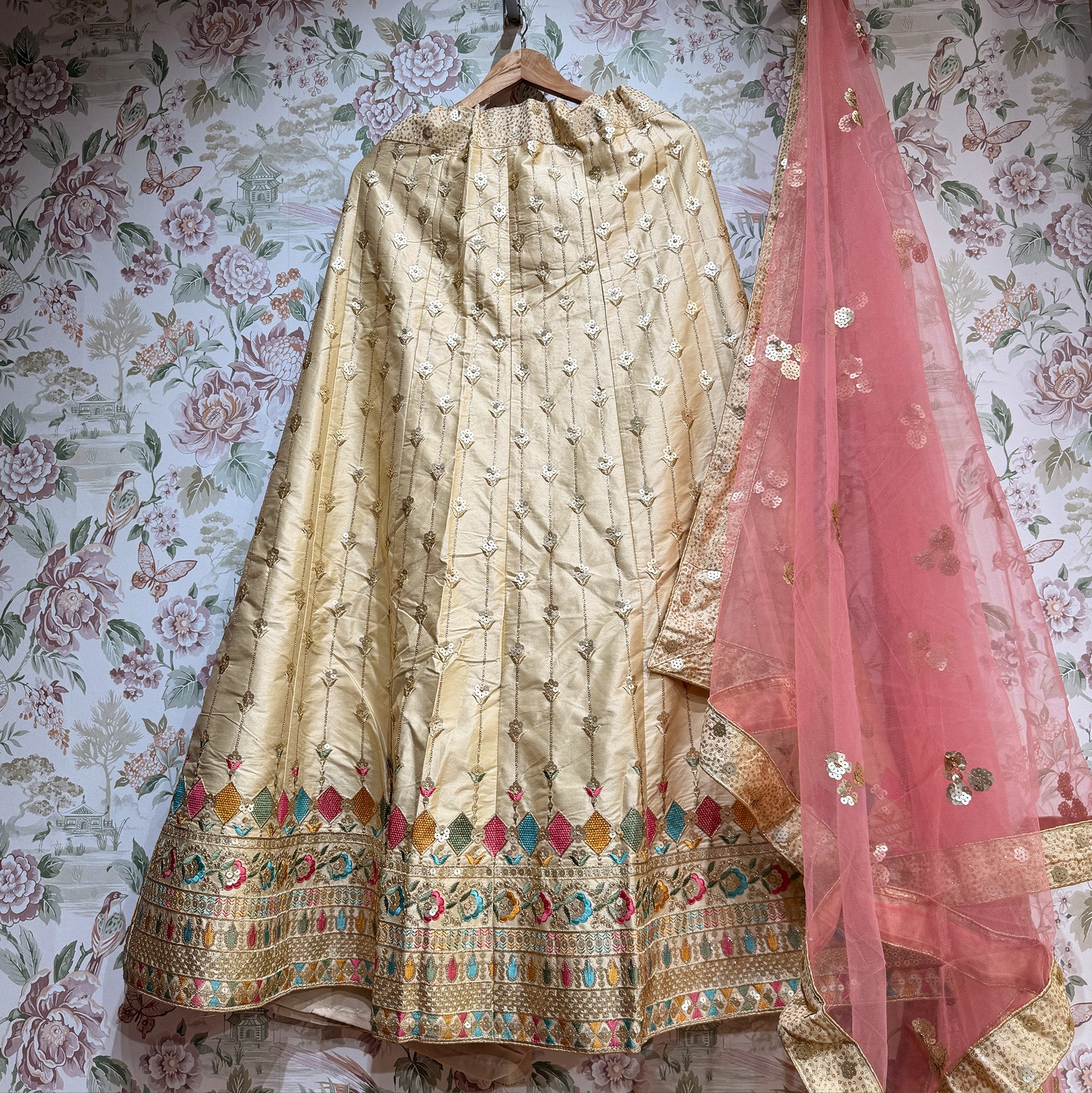 The Banaras Loom Darbar: Ivory Heritage Lehenga Ensemble – Ivory – view 1