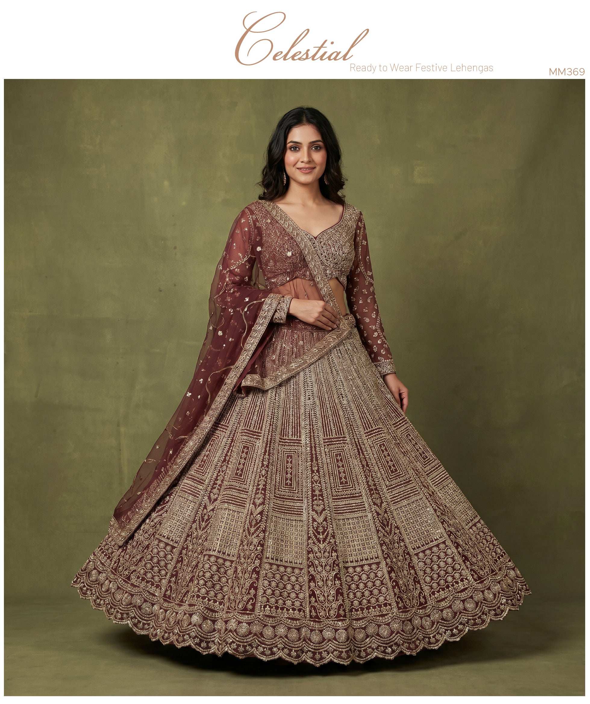 The Aarohi Collection: Lavender Heritage Lehenga Ensemble II – Lavender – view 2