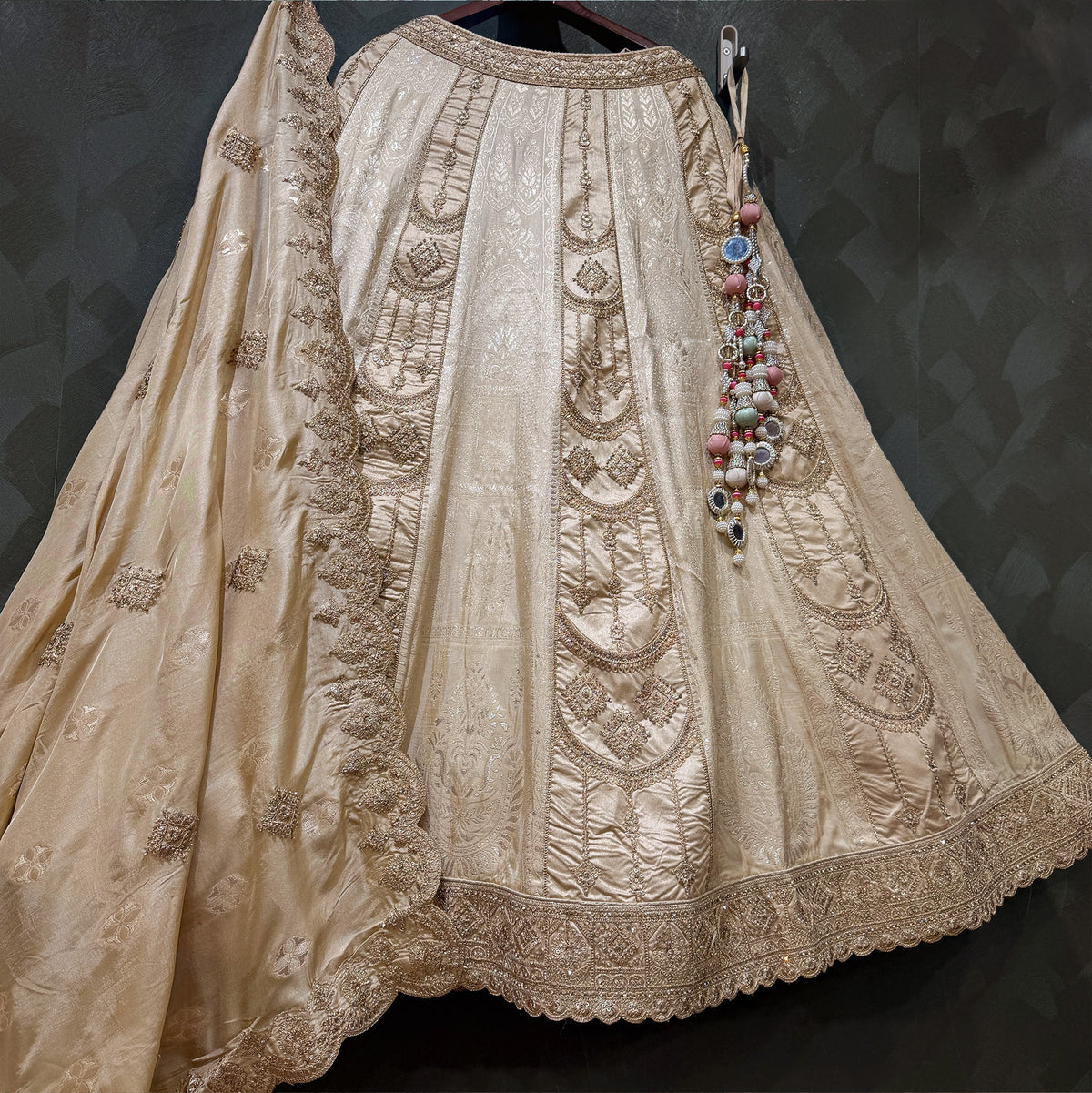 The Kalyani Darbar: Gold Heritage Lehenga Ensemble – Gold – view 1