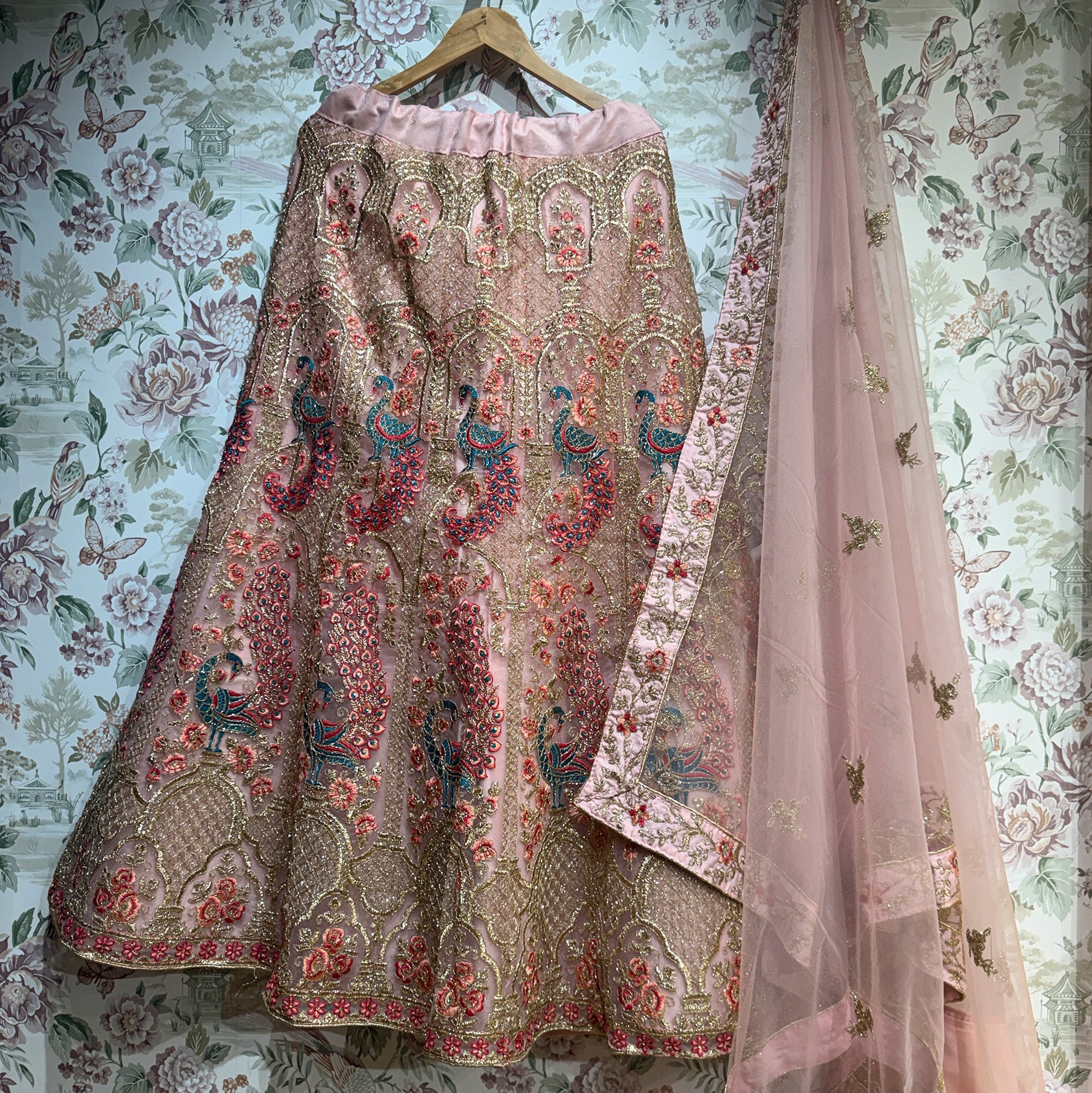 The Mewar Heritage Darbar: Pink Heritage Lehenga Ensemble I – Baby Pink – view 2