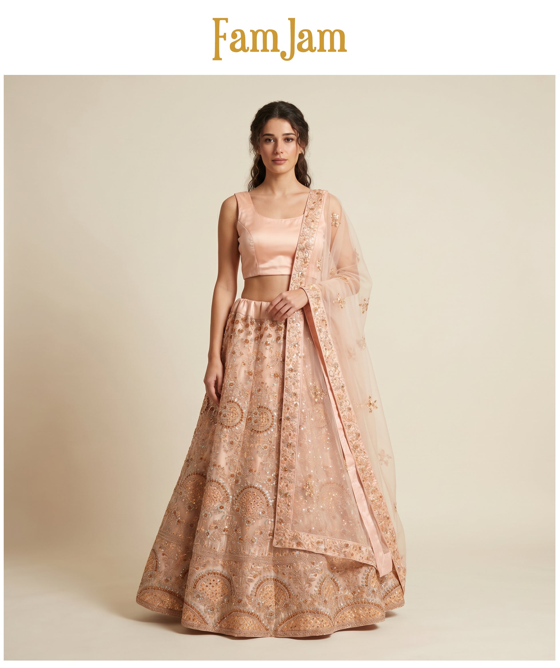 The Saubhagya Collection: Green Heritage Lehenga Ensemble I – Green – view 4