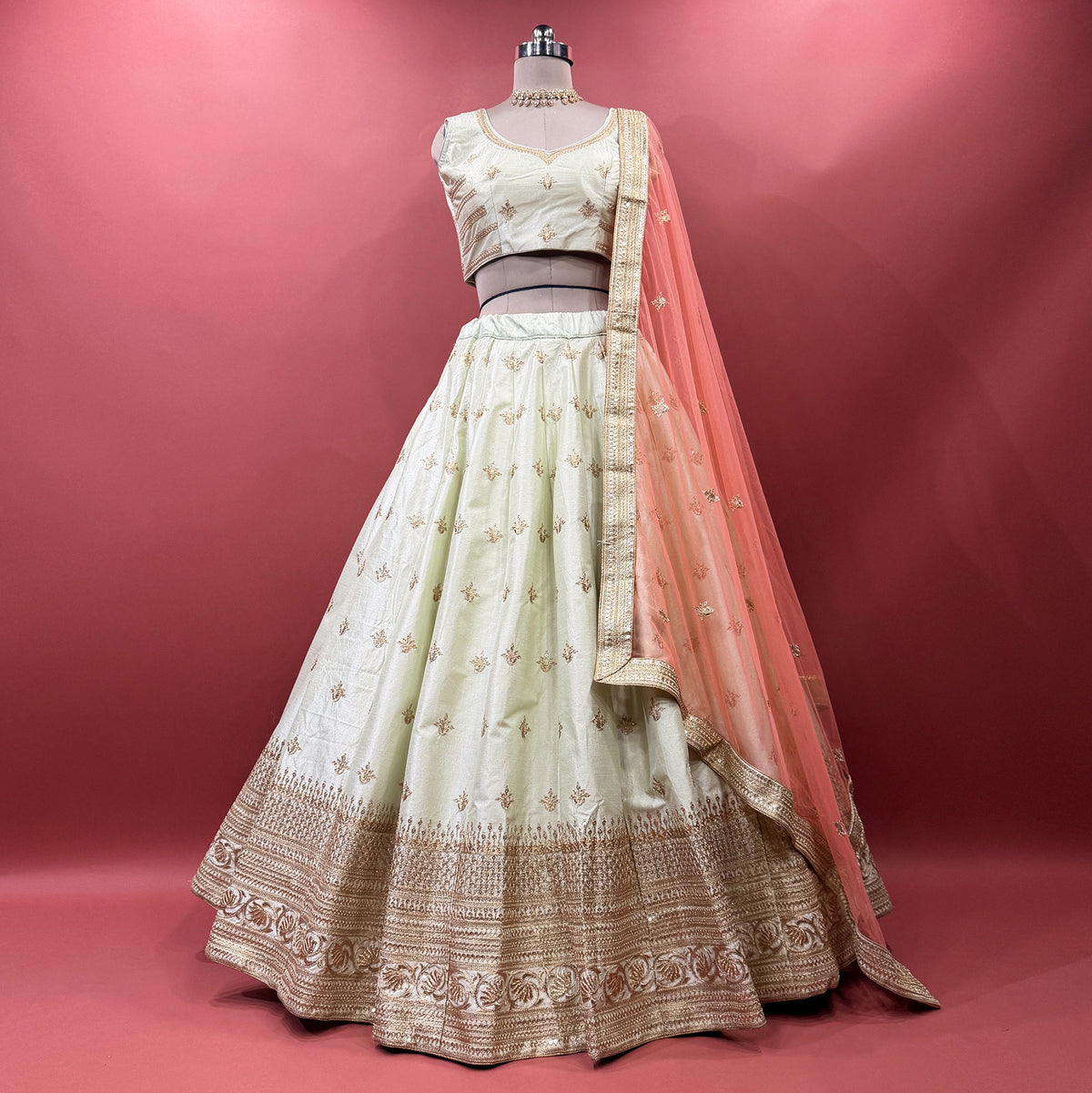 The Ananda Darbar: Brown Heritage Lehenga Ensemble III – Brown – view 2
