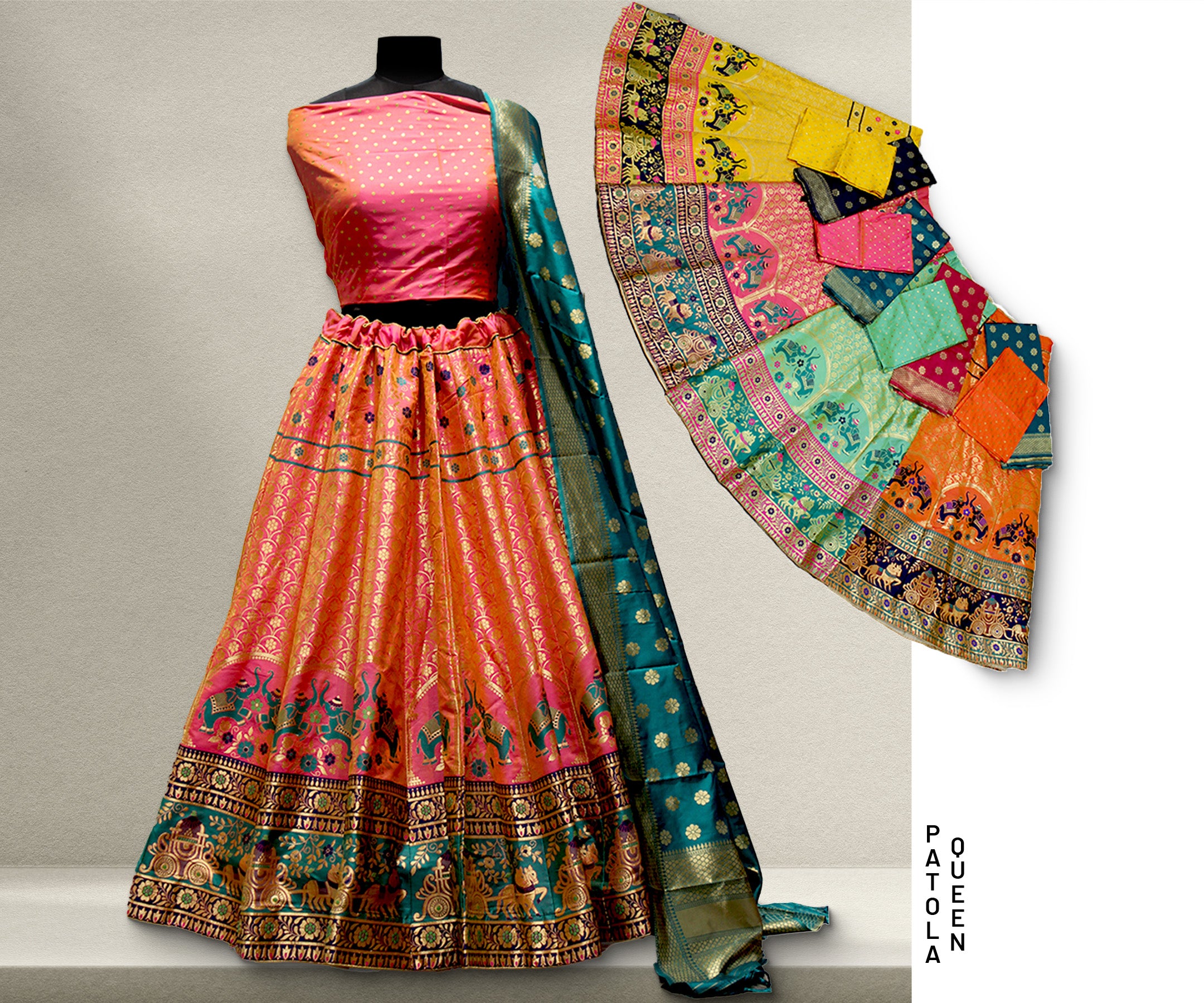 The Rajputana Darbar Edit: Heritage Lehenga Ensemble – Multi Colour – view 1